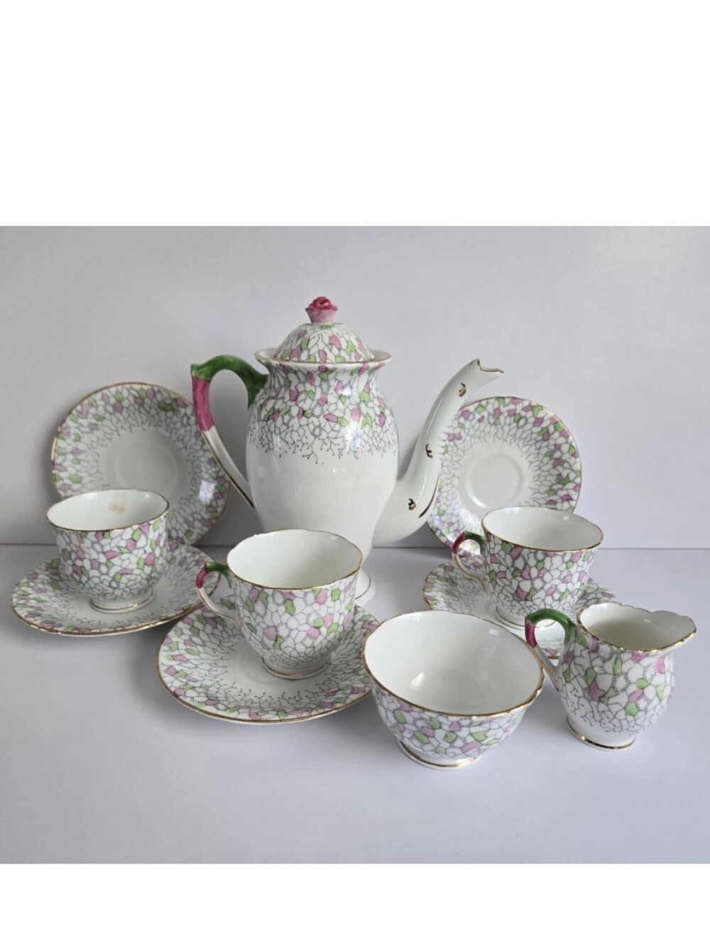 Sutherland China Demitasse Teapot Set Vintage